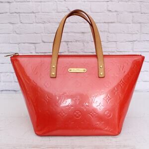 Louis Vuitton Bellevue PM Red Vernis Satchel Shoulder Tote Purse A4801